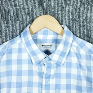 Twillory Shirt Mens XL Blue Plaid Untuckable Button Up Long Sleeve Tailored